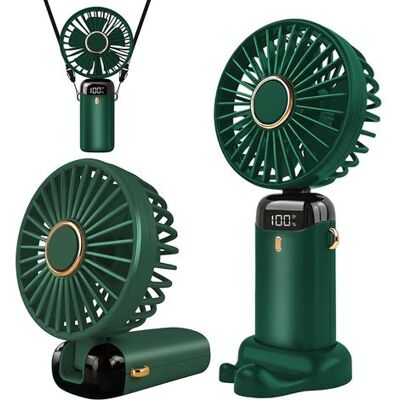 SANS MARQUE Ventilateur Portable Rechargeable Par Usb Avec 5 Vitesses,mini Ventilateur De Bureau Pliable Avec Écran Led Pour La Maison, Le Bureau,la Chambre À Coucher, Les Voyages En Plein Air (vert) - Publicité SANS MARQUE Ventilateur Portable Rechargeable Par Usb Avec 5 Vitesses,mini Ventilateur De Bureau Pliable Avec Écran Led Pour La Maison, Le Bureau,la Chambre À Coucher, Les Voyages En Plein Air (vert) - Publicité