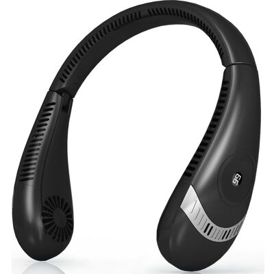 Vision Ventilateur De Cou Portable Rechargeable 4000 Mah, Refroidissement À 360° Sans Pales, 3 Vitesses, Flux D'Air Puissant Pour La Maison, Le Bureau, Les Voyages, Le Sport, Le Golf Et Le Camping, Noir - Publicité Vision Ventilateur De Cou Portable Rechargeable 4000 Mah, Refroidissement À 360° Sans Pales, 3 Vitesses, Flux D'Air Puissant Pour La Maison, Le Bureau, Les Voyages, Le Sport, Le Golf Et Le Camping, Noir - Publicité