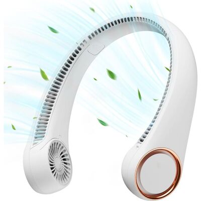 Vision Ventilateur De Cou Portable, Léger, Mains Libres, 3 Vitesses, Rechargeable, 4 000 Mah, Réglable, Portable, Adapté Aux Voyages Et Au Bureau, Blanc - Publicité Vision Ventilateur De Cou Portable, Léger, Mains Libres, 3 Vitesses, Rechargeable, 4 000 Mah, Réglable, Portable, Adapté Aux Voyages Et Au Bureau, Blanc - Publicité