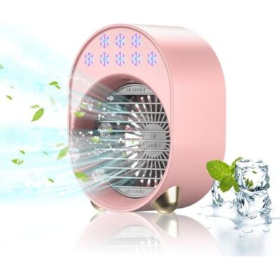 NO BRAND Pair - Mini Climatiseur Portable Sans Évacuation, Ventilateur Silencieux Chambre, Clim Mobile Rechargeable Usb Petit Humidificateur(rose) - Publicité NO BRAND Pair - Mini Climatiseur Portable Sans Évacuation, Ventilateur Silencieux Chambre, Clim Mobile Rechargeable Usb Petit Humidificateur(rose) - Publicité