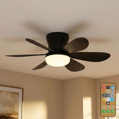 Globo Ventilateur De Plafond À Led, Ventilateur, Lampe De Salon, Intensité Réglable, Métal Noir, Ø 51 Cm - Publicité Globo Ventilateur De Plafond À Led, Ventilateur, Lampe De Salon, Intensité Réglable, Métal Noir, Ø 51 Cm - Publicité