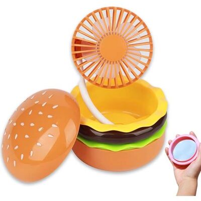 LUMIERE Ventilateur Portable 3 En 1 En Forme De Hamburger, Rechargeable, Mini Ventilateur De Camping Portable Et Mignon, Ventilateur Usb À 3 Vitesses Avec Flux D'Air Puissant, Ventilateur De Bureau Pour Le Bu - Publicité LUMIERE Ventilateur Portable 3 En 1 En Forme De Hamburger, Rechargeable, Mini Ventilateur De Camping Portable Et Mignon, Ventilateur Usb À 3 Vitesses Avec Flux D'Air Puissant, Ventilateur De Bureau Pour Le Bu - Publicité