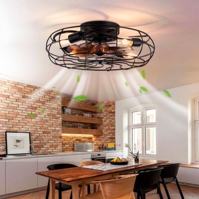 ACKERMAN Ventilateur De Plafond Encastré 19 Pouces Avec Éclairage, Moteur Réversible 6 Vitesses, Ventilateur De Plafond Industriel Encastré Avec Télécommande, Ventilateur De Plafond Style Ferme Noir Pour Petit - Publicité ACKERMAN Ventilateur De Plafond Encastré 19 Pouces Avec Éclairage, Moteur Réversible 6 Vitesses, Ventilateur De Plafond Industriel Encastré Avec Télécommande, Ventilateur De Plafond Style Ferme Noir Pour Petit - Publicité