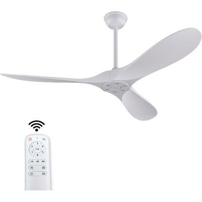 ACKERMAN Ventilateur De Plafond Blanc 60 Pouces Sans Lumière Avec Télécommande, Pales Abs, Moteur Dc Réversible, Fonction Minuterie, Ventilateur De Plafond Moderne Intérieur Et Extérieur Pour Chambre À Coucher - Publicité ACKERMAN Ventilateur De Plafond Blanc 60 Pouces Sans Lumière Avec Télécommande, Pales Abs, Moteur Dc Réversible, Fonction Minuterie, Ventilateur De Plafond Moderne Intérieur Et Extérieur Pour Chambre À Coucher - Publicité