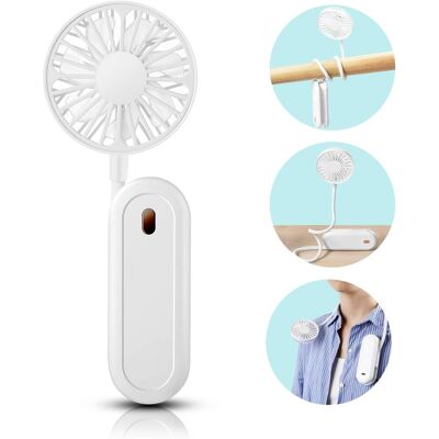 OEM Ventilateur Portable Au Cou, Mini Usb Ventilateur Nuque, Rotation Libre À 360°,avec Rechargeable 1200mah Batterie Silencieux Ventilateur 3 Vitesse, Pliable Pour Bureau Table Camping (blanc) - Publicité OEM Ventilateur Portable Au Cou, Mini Usb Ventilateur Nuque, Rotation Libre À 360°,avec Rechargeable 1200mah Batterie Silencieux Ventilateur 3 Vitesse, Pliable Pour Bureau Table Camping (blanc) - Publicité