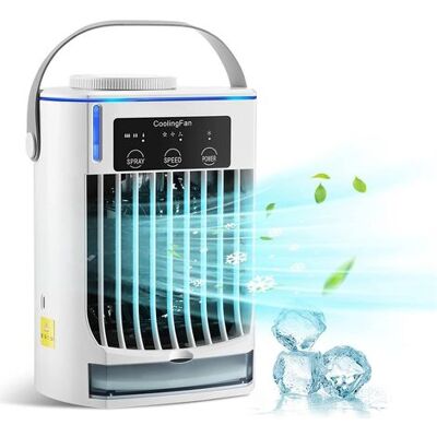 OEM Mini Climatiseur Portable, Ventilateur Usb, Refroidissement À Eau, Pour La Maison Et Le Bureau, Blanc - Publicité OEM Mini Climatiseur Portable, Ventilateur Usb, Refroidissement À Eau, Pour La Maison Et Le Bureau, Blanc - Publicité
