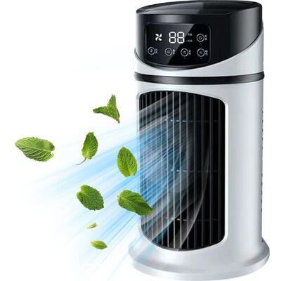 OEM Pour Climatiseurs, Petit Ventilateur, Ventilateur À 6 Vitesses, Climatiseur, Avec Réservoir D'Eau De 300 Ml, Rafraîchisseur D'Air Par Évaporation, 6 Heures D'Autonomie, Mini Climatiseur Pour Bureau À - Publicité OEM Pour Climatiseurs, Petit Ventilateur, Ventilateur À 6 Vitesses, Climatiseur, Avec Réservoir D'Eau De 300 Ml, Rafraîchisseur D'Air Par Évaporation, 6 Heures D'Autonomie, Mini Climatiseur Pour Bureau À - Publicité