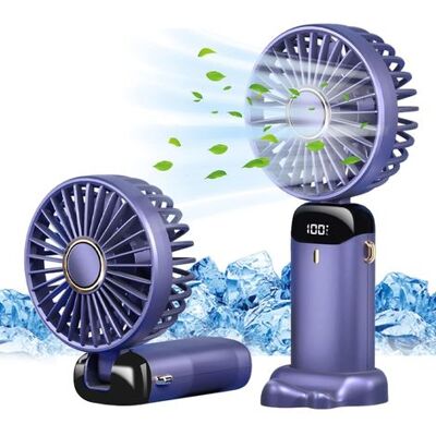 LUMIERE Ventilateur Portatif, Ventilateur Portable Rechargeable Par Usb Avec 5 Vitesses, Mini Ventilateur Pliable À Piles Avec Affichage Led (bleu) - Publicité LUMIERE Ventilateur Portatif, Ventilateur Portable Rechargeable Par Usb Avec 5 Vitesses, Mini Ventilateur Pliable À Piles Avec Affichage Led (bleu) - Publicité