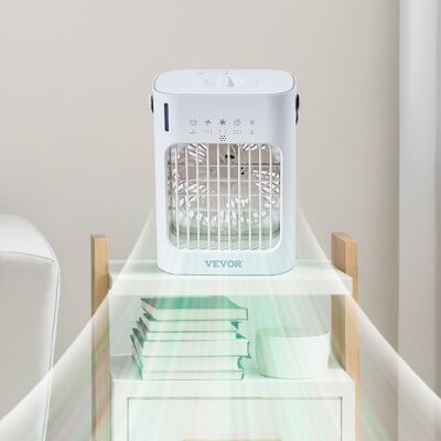 AQUAFORGE Refroidisseur D'Air Évaporatif Portable 4 En 1, Mini Climatiseur 3 Vitesses, Minuterie 0-7 H, Réservoir De 700 Ml, Lumière 7 Couleurs, Ventilateur De Bureau Personnel Pour Chambre Ou Bureau, 22 Cm-aqu - Publicité AQUAFORGE Refroidisseur D'Air Évaporatif Portable 4 En 1, Mini Climatiseur 3 Vitesses, Minuterie 0-7 H, Réservoir De 700 Ml, Lumière 7 Couleurs, Ventilateur De Bureau Personnel Pour Chambre Ou Bureau, 22 Cm-aqu - Publicité