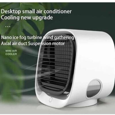 ABYSSE Climatiseur, Ventilateur De Refroidissement, Mini Refroidisseur D'Air À 3 Vitesses, Climatiseur Portable Avec Veilleuse, Ventilateur De Bureau Humidificateur Pour Maison, Bureau, Chambre - Publicité ABYSSE Climatiseur, Ventilateur De Refroidissement, Mini Refroidisseur D'Air À 3 Vitesses, Climatiseur Portable Avec Veilleuse, Ventilateur De Bureau Humidificateur Pour Maison, Bureau, Chambre - Publicité