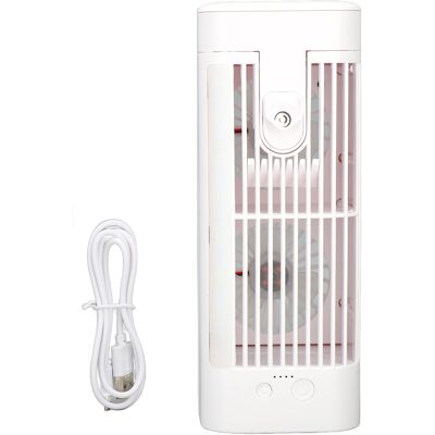 ORTVIAI Refroidisseur D'Air Évaporatif Usb Portable Avec Batterie 3600mah, Réservoir 120ml, 3 Vitesses Et Veilleuse Intégrée Pour Bureau - Publicité ORTVIAI Refroidisseur D'Air Évaporatif Usb Portable Avec Batterie 3600mah, Réservoir 120ml, 3 Vitesses Et Veilleuse Intégrée Pour Bureau - Publicité