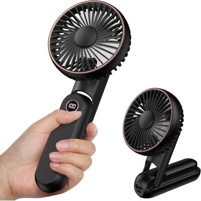 MOXIE Mini Ventilateur Portatif Rechargeable Usb Avec Base De Batterie 2500 Mah 5 Modes (noir) - Publicité MOXIE Mini Ventilateur Portatif Rechargeable Usb Avec Base De Batterie 2500 Mah 5 Modes (noir) - Publicité