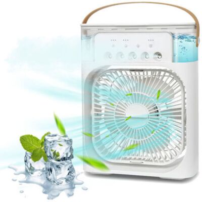 SANS MARQUE Ventilateur Et Brumisateur Extérieurventilateur De Climatiseur Portable, 4 Sur 1 Mini Ventilateur De Refroidissement Personnel Avec Spray A Brume D'Eau, 3 Vitesses Evaporative Air Refroidiss - Publicité SANS MARQUE Ventilateur Et Brumisateur Extérieurventilateur De Climatiseur Portable, 4 Sur 1 Mini Ventilateur De Refroidissement Personnel Avec Spray A Brume D'Eau, 3 Vitesses Evaporative Air Refroidiss - Publicité