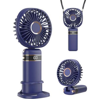 LUMIERE Ventilateur Portable À Main, Avec Base, 5 Vitesses Réglables, Rechargeable Par Usb, Idéal Pour Les Voyages Et Le Bureau (bleu) - Publicité LUMIERE Ventilateur Portable À Main, Avec Base, 5 Vitesses Réglables, Rechargeable Par Usb, Idéal Pour Les Voyages Et Le Bureau (bleu) - Publicité