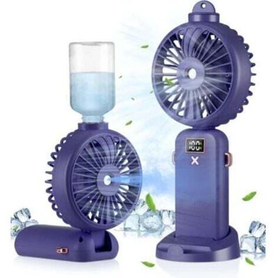 OEM Ventilateur Brumisateur Portable, Rechargeable, 5 Vitesses, Pliable À 90°, Idéal Pour Le Camping, La Maison Et Le Bureau, Violet - Publicité OEM Ventilateur Brumisateur Portable, Rechargeable, 5 Vitesses, Pliable À 90°, Idéal Pour Le Camping, La Maison Et Le Bureau, Violet - Publicité
