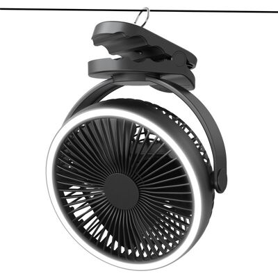 MOXIE Ventilateur De Camping Clip Ventilateur Usb 6-21 Heures D'Utilisation 4 Vitesses Avec Lumières Led Et Tente Crochet Rotation 360° Silencieux Rechargeable Ventilateur De Table Pour Extérieur(noir,25211 - Publicité MOXIE Ventilateur De Camping Clip Ventilateur Usb 6-21 Heures D'Utilisation 4 Vitesses Avec Lumières Led Et Tente Crochet Rotation 360° Silencieux Rechargeable Ventilateur De Table Pour Extérieur(noir,25211 - Publicité