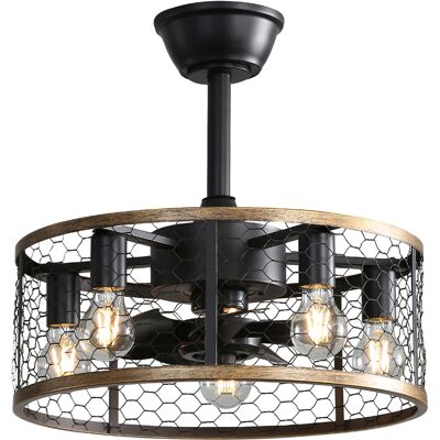 ACKERMAN Ventilateur De Plafond Industriel 20 Pouces En Cage Avec 7 Pales Abs Et Télécommande, Moteur Dc Réversible Compact - Publicité ACKERMAN Ventilateur De Plafond Industriel 20 Pouces En Cage Avec 7 Pales Abs Et Télécommande, Moteur Dc Réversible Compact - Publicité