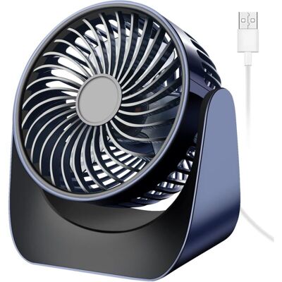 OEM Ventilateur Usb Silencieux, Mini Ventilateur Bureau 3 Vitesses, 360° Rotation Petit Ventilateur De Table Portable(bleu Marin) - Publicité OEM Ventilateur Usb Silencieux, Mini Ventilateur Bureau 3 Vitesses, 360° Rotation Petit Ventilateur De Table Portable(bleu Marin) - Publicité