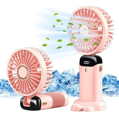 LUMIERE Ventilateur Portable Rechargeable Usb À 5 Vitesses, Mini Ventilateur Pliable À Piles Avec Affichage Led (rose) - Publicité LUMIERE Ventilateur Portable Rechargeable Usb À 5 Vitesses, Mini Ventilateur Pliable À Piles Avec Affichage Led (rose) - Publicité