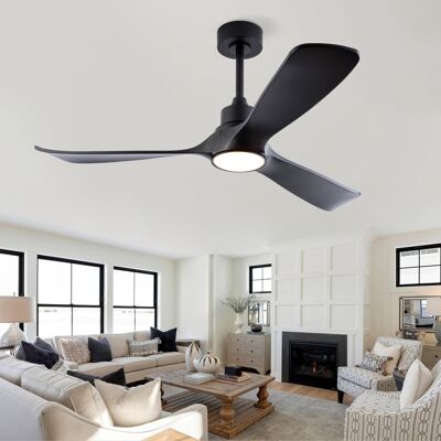 ACKERMAN Ventilateur De Plafond Noir 52 Pouces Avec Lumière Et Télécommande, Moteur Dc Réversible, 3 Températures De Couleur, Ventilateur De Plafond Moderne Avec Lumière Pour Intérieur Et Extérieur, Adapté Pou - Publicité ACKERMAN Ventilateur De Plafond Noir 52 Pouces Avec Lumière Et Télécommande, Moteur Dc Réversible, 3 Températures De Couleur, Ventilateur De Plafond Moderne Avec Lumière Pour Intérieur Et Extérieur, Adapté Pou - Publicité