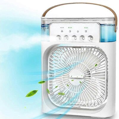 LAVVE Ventilateur Climatiseur Portable Usb De Bureau, Mini Ventilateur Rafraîchisseur D'Air Par Évaporation Avec 7 Couleurs D'Éclairage, Blanc Persil - Publicité LAVVE Ventilateur Climatiseur Portable Usb De Bureau, Mini Ventilateur Rafraîchisseur D'Air Par Évaporation Avec 7 Couleurs D'Éclairage, Blanc Persil - Publicité