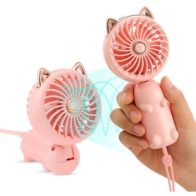 LUMIERE Ventilateur Portable, Mini Ventilateur Usb Avec Batterie Rechargeable Et 3 Vitesses, Petit Ventilateur Électrique Personnel Et Mignon, Éventail Pliable - Rose - Publicité LUMIERE Ventilateur Portable, Mini Ventilateur Usb Avec Batterie Rechargeable Et 3 Vitesses, Petit Ventilateur Électrique Personnel Et Mignon, Éventail Pliable - Rose - Publicité