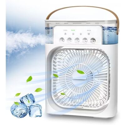 VOLISAU Climatiseur Mobile Portable, Refroidisseur D'Air 4 En 1, Mini Climatiseur Portable 600ml, Mini Air Climatiseur Ventilateur 3 Vitesses, 3 Modes De Brume, 7 Veilleuse, 2-8h Timer, Pour Bureau - Publicité VOLISAU Climatiseur Mobile Portable, Refroidisseur D'Air 4 En 1, Mini Climatiseur Portable 600ml, Mini Air Climatiseur Ventilateur 3 Vitesses, 3 Modes De Brume, 7 Veilleuse, 2-8h Timer, Pour Bureau - Publicité