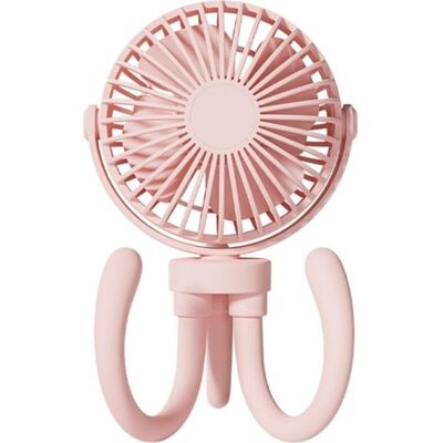 MOXIE Ventilateur De Bureau Portable Rechargeable Pour Poussette, Rotation À 360°, Mini Ventilateur Usb, Rose - Publicité MOXIE Ventilateur De Bureau Portable Rechargeable Pour Poussette, Rotation À 360°, Mini Ventilateur Usb, Rose - Publicité
