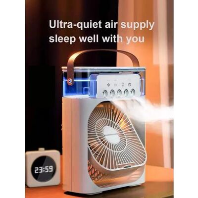 LUMIERE Nouveau Ventilateur Portable 2024 Avec Climatiseur, Ventilateur Électrique Usb, Veilleuse Led, Brumisateur D'Eau Et Humidificateur D'Air 3 En 1 Pour La Maison - Publicité LUMIERE Nouveau Ventilateur Portable 2024 Avec Climatiseur, Ventilateur Électrique Usb, Veilleuse Led, Brumisateur D'Eau Et Humidificateur D'Air 3 En 1 Pour La Maison - Publicité