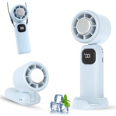 OEM Ventilateur Portable Rechargeable Usb, Mini Ventilateur, Petit Ventilateur, Ventilateur De Poche, Mini Ventilateur Portable, 5 Vitesses De Ventilation, Effet Neige Rafraîchissant, Pliable + Bleu Intér - Publicité OEM Ventilateur Portable Rechargeable Usb, Mini Ventilateur, Petit Ventilateur, Ventilateur De Poche, Mini Ventilateur Portable, 5 Vitesses De Ventilation, Effet Neige Rafraîchissant, Pliable + Bleu Intér - Publicité
