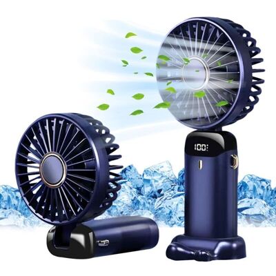 PELTOR Mini Ventilateur Portable Usb, Petit Ventilateur De Poche, 5 Vitesses Avec Base, Ventilateur De Table Pliable Pour Bureau, Extérieur, Bleu Foncé - Publicité PELTOR Mini Ventilateur Portable Usb, Petit Ventilateur De Poche, 5 Vitesses Avec Base, Ventilateur De Table Pliable Pour Bureau, Extérieur, Bleu Foncé - Publicité