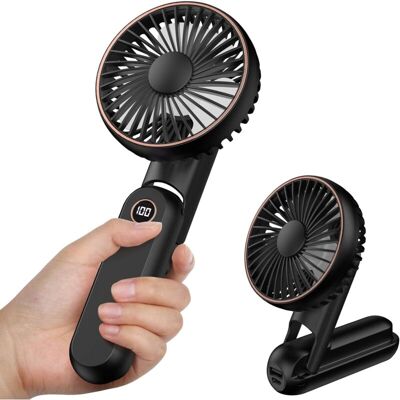 MOXIE Mini Ventilateur Portatif Rechargeable Usb Avec Base De Batterie 2500 Mah 5 Modes (noir) - Publicité MOXIE Mini Ventilateur Portatif Rechargeable Usb Avec Base De Batterie 2500 Mah 5 Modes (noir) - Publicité