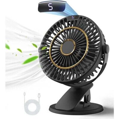 OEM Ventilateur De Table Rechargeable,mini Ventilateur Usb Avec Écran Lcd,5 Vitesses,rotation 720°,ventilateur Portable,ventilateur Silencieux Pour Bureau/maison/camping Avec Câble De 1.2 M - Noir - Publicité OEM Ventilateur De Table Rechargeable,mini Ventilateur Usb Avec Écran Lcd,5 Vitesses,rotation 720°,ventilateur Portable,ventilateur Silencieux Pour Bureau/maison/camping Avec Câble De 1.2 M - Noir - Publicité