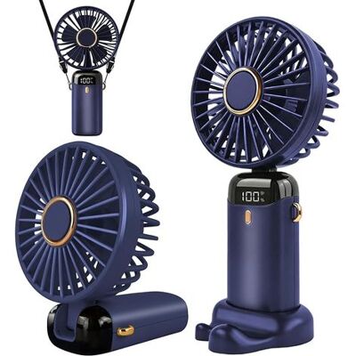 SANS MARQUE Ventilateur Portable Rechargeable Par Usb Avec 5 Vitesses,mini Ventilateur De Bureau Pliable Avec Écran Led Pour La Maison, Le Bureau,la Chambre À Coucher, Les Voyages En Plein Air (bleu Foncé) - Publicité SANS MARQUE Ventilateur Portable Rechargeable Par Usb Avec 5 Vitesses,mini Ventilateur De Bureau Pliable Avec Écran Led Pour La Maison, Le Bureau,la Chambre À Coucher, Les Voyages En Plein Air (bleu Foncé) - Publicité