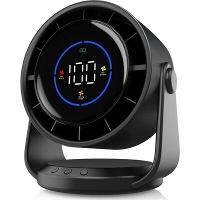 Vision Ventilateur De Bureau Mural Silencieux, Affichage Numérique, Rechargeable Par Usb, Inclinaison À 105°, 100 Vitesses, Longue Durée, Pour La Maison, Le Bureau, La Cuisine, Les Voyages Et Le Camping - Publicité Vision Ventilateur De Bureau Mural Silencieux, Affichage Numérique, Rechargeable Par Usb, Inclinaison À 105°, 100 Vitesses, Longue Durée, Pour La Maison, Le Bureau, La Cuisine, Les Voyages Et Le Camping - Publicité