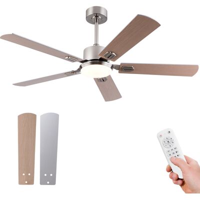 ACKERMAN Ventilateur De Plafond 52 Pouces Avec Lumière Et Télécommande, Ventilateur Plat Moderne Avec Lumière Pour Chambre À Coucher, 5 Pales, Led Réglable, Moteur Réversible 6 Vitesses, Fonction Mémoire, Mote - Publicité ACKERMAN Ventilateur De Plafond 52 Pouces Avec Lumière Et Télécommande, Ventilateur Plat Moderne Avec Lumière Pour Chambre À Coucher, 5 Pales, Led Réglable, Moteur Réversible 6 Vitesses, Fonction Mémoire, Mote - Publicité