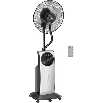 ACKERMAN Ventilateur Sur Pied Avec Brumisation 90w, 3 Modes D'Air, Réservoir 31l, Roulettes, Télécommande, Noir - Publicité ACKERMAN Ventilateur Sur Pied Avec Brumisation 90w, 3 Modes D'Air, Réservoir 31l, Roulettes, Télécommande, Noir - Publicité