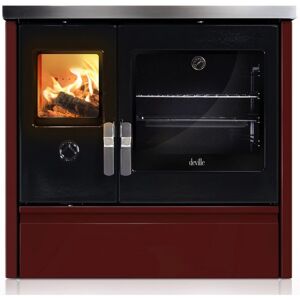 Cuisinière à bois melisse 90 bordeaux Deville C086AB03 - rouge/noir - Publicité