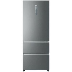 Refrigerateur - Frigo Haier HTOPMNE7193 - combiné 3 portes 450L (310+140L) - Froid ventilé - L70xH190,6cm - Silver - Publicité