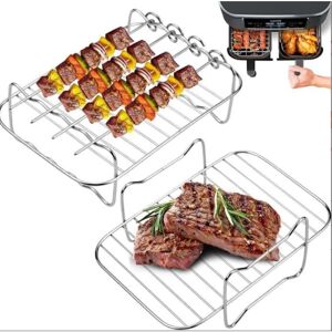 Kzq - Grille Air Fryer En Acier Inoxydable 304 Kit, Grille Pour Air Fryer Pour Grille Air Fryer Ninja 10.4l, Compatible Avec La Plupart Des Friteuses À Air Af300eu Af400eu, Avec 4 Brochettes - Publicité Kzq - Grille Air Fryer En Acier Inoxydable 304 Kit, Grille Pour Air Fryer Pour Grille Air Fryer Ninja 10.4l, Compatible Avec La Plupart Des Friteuses À Air Af300eu Af400eu, Avec 4 Brochettes - Publicité