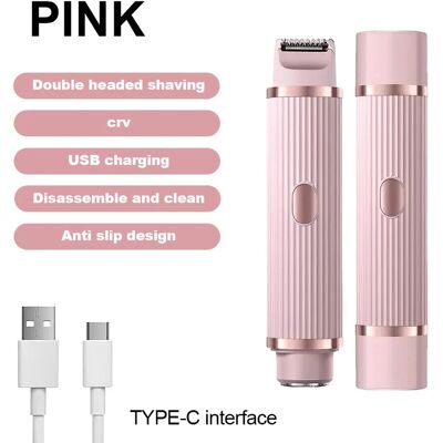 Rasoir Électrique Double Tête, Épilateur Indolore 2 En 1 Pour Femmes (rose)-aquaforge - Publicité Rasoir Électrique Double Tête, Épilateur Indolore 2 En 1 Pour Femmes (rose)-aquaforge - Publicité