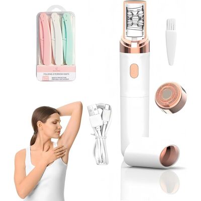 SANS MARQUE Épilateur Facial 2 En 1 Pour Femme, Épilateur Électrique Sans Fil Avec Lumière Led, Rasoir Indolore Rechargeable Par Usb Pour Le Visage, Les Lèvres, Le Menton, Les Bras, Les Jambes Et Le Bikini (b) - Publicité SANS MARQUE Épilateur Facial 2 En 1 Pour Femme, Épilateur Électrique Sans Fil Avec Lumière Led, Rasoir Indolore Rechargeable Par Usb Pour Le Visage, Les Lèvres, Le Menton, Les Bras, Les Jambes Et Le Bikini (b) - Publicité