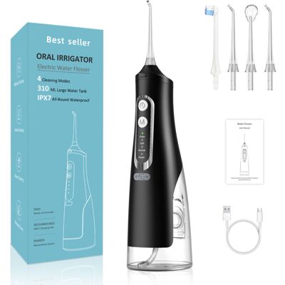 OEM Jet Dentaire Hydropulseur, Jet Dentaire Portable 4 Modes, Irrigateur Oral Professionnel Réservoir 310ml Ipx7 Étanche Rechargeable De Voyage-dou - Publicité OEM Jet Dentaire Hydropulseur, Jet Dentaire Portable 4 Modes, Irrigateur Oral Professionnel Réservoir 310ml Ipx7 Étanche Rechargeable De Voyage-dou - Publicité
