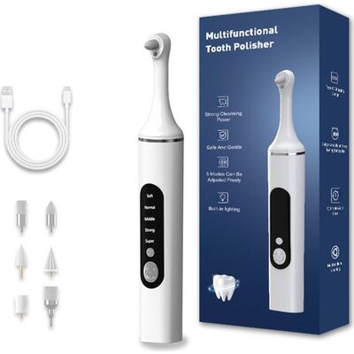 OEM Dental Polisher - Dental Whitening Appareil Dentaire Remover Tartre Électrique Polissage Kit De Nettoyage Des Dents Avec Lumière Led, 5 Modes De Vitesse Avec 6 Têtes De Brosse (blanc) - Publicité OEM Dental Polisher - Dental Whitening Appareil Dentaire Remover Tartre Électrique Polissage Kit De Nettoyage Des Dents Avec Lumière Led, 5 Modes De Vitesse Avec 6 Têtes De Brosse (blanc) - Publicité