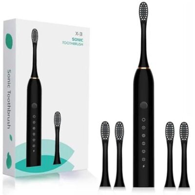 OEM Brosse À Dents Électrique 6 Vitesses - Rechargeable Usb - Étanche - 4 Brosses Adultes/enfants - Noir-dou - Publicité OEM Brosse À Dents Électrique 6 Vitesses - Rechargeable Usb - Étanche - 4 Brosses Adultes/enfants - Noir-dou - Publicité