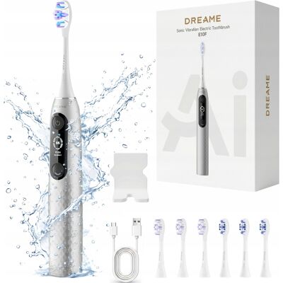 OEM Brosse À Dents Électrique Sonique Dreame E10f Argentée, 6 Têtes - Publicité OEM Brosse À Dents Électrique Sonique Dreame E10f Argentée, 6 Têtes - Publicité