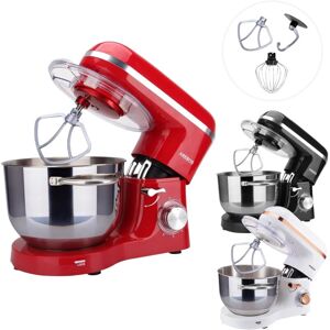 Robot Pâtissier Professionnel 1500W Rouge Robot de Cuisine Multifonction Inoxydable 6 Litres 6 Vitesses - Rouge - Arebos