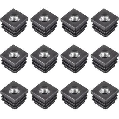 OEM 12pcs Inserts Pour Carré Tubes Avec M8 Fil, For 0.79"x0.79" Od Carré Tube, Carré Noir Plastique Bouchon Roulette Insert Chaise Embouts Meuble Pieds - Publicité OEM 12pcs Inserts Pour Carré Tubes Avec M8 Fil, For 0.79"x0.79" Od Carré Tube, Carré Noir Plastique Bouchon Roulette Insert Chaise Embouts Meuble Pieds - Publicité