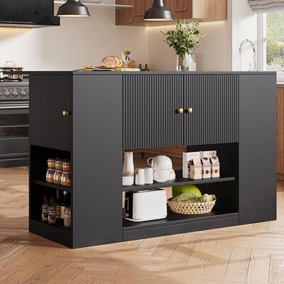 OEM Moderne Kücheninsel, Küchenschrank, Buffetschrank, Küchenschrank Mit Schubladen Und Regalen, Sideboard Für Küche & Esszimmer, Schwarz - Publicité OEM Moderne Kücheninsel, Küchenschrank, Buffetschrank, Küchenschrank Mit Schubladen Und Regalen, Sideboard Für Küche & Esszimmer, Schwarz - Publicité
