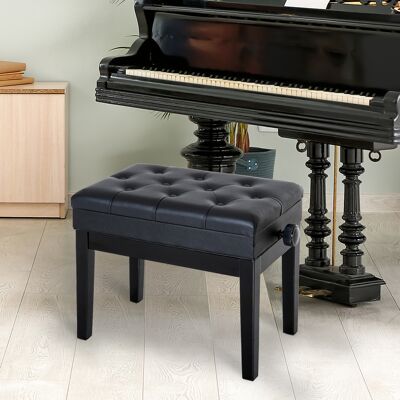 OEM Banc De Piano, Banc De Clavier Réglable En Hauteur En Bois Massif, Tabouret Piano Avec Compartiment Caché, Siège Rembourré Polyuréthane À 10 Boutons, Stable Et Antidérapant, Charge 200kg, Noir - Publicité OEM Banc De Piano, Banc De Clavier Réglable En Hauteur En Bois Massif, Tabouret Piano Avec Compartiment Caché, Siège Rembourré Polyuréthane À 10 Boutons, Stable Et Antidérapant, Charge 200kg, Noir - Publicité